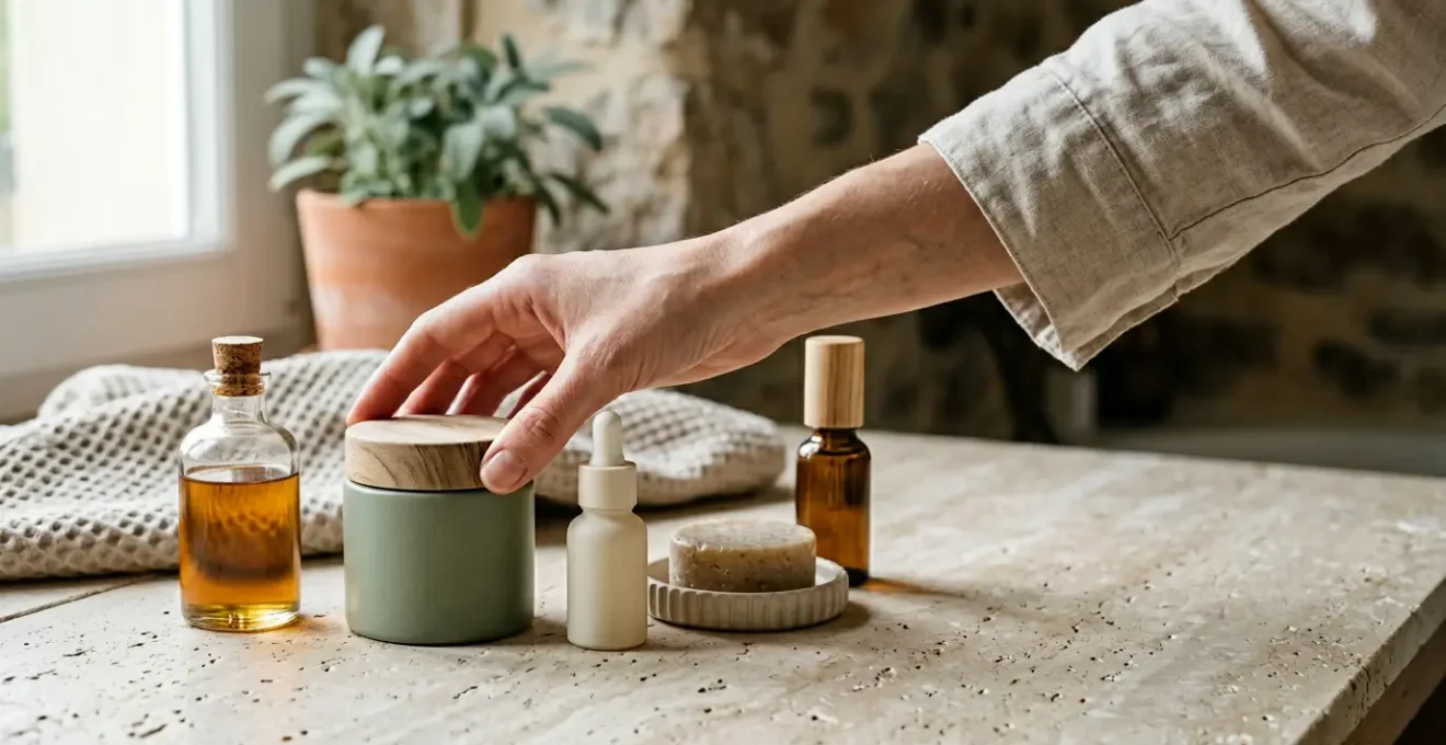 Conscious consumer making ethical beauty product choices