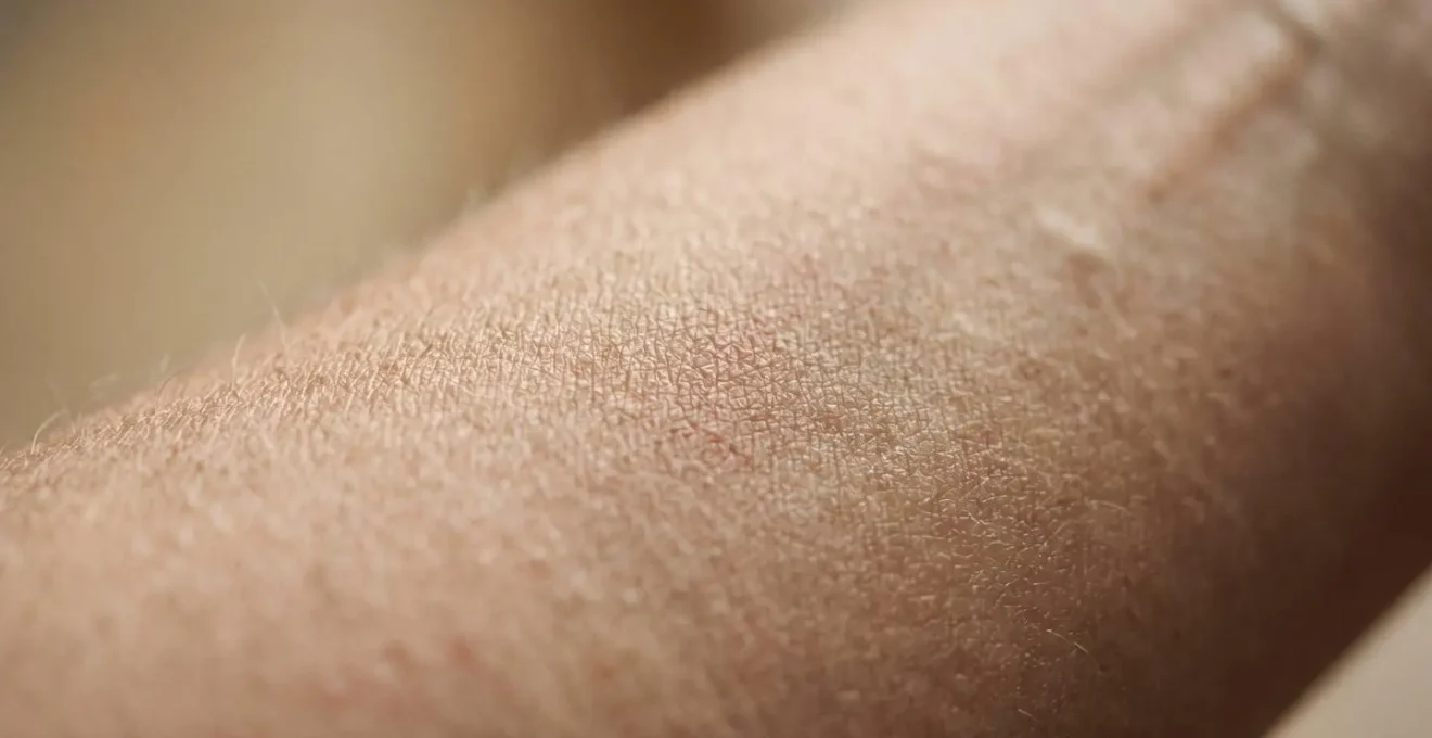 Macro photography revealing skin texture and collagen structure affected by glycation process