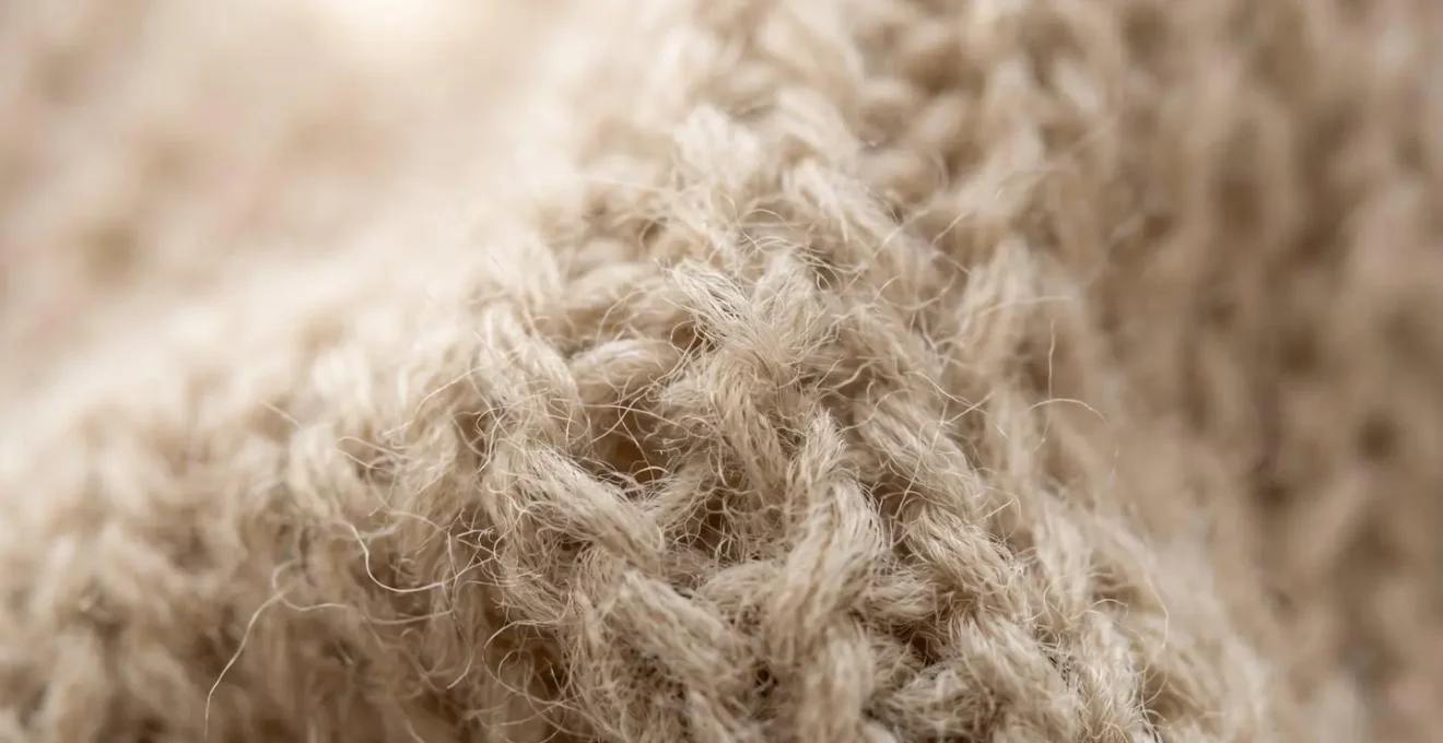 Artistic macro representation of fine cashmere fiber structure showing hollow core and natural crimp