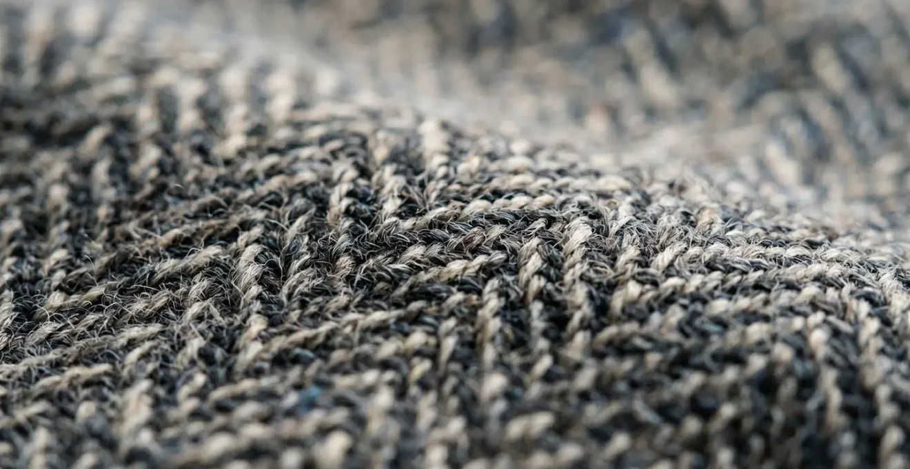 Extreme macro close-up of high-quality fabric weave structure showing fiber density and texture detail