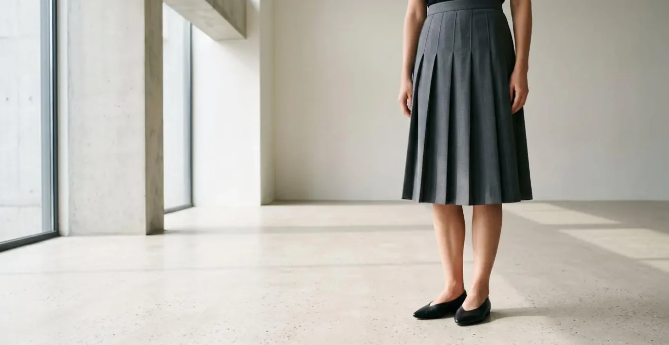 Side-by-side comparison showing how different hemline positions affect visual leg length