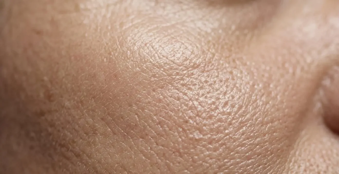 Macro detail of skin texture showing the importance of thorough sunscreen coverage